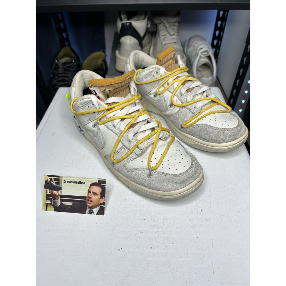 Used Nike Dunk Low x Off-White ‘Lot 39’ DJ0950-109 Men's Size 9.5 Fast Shipping